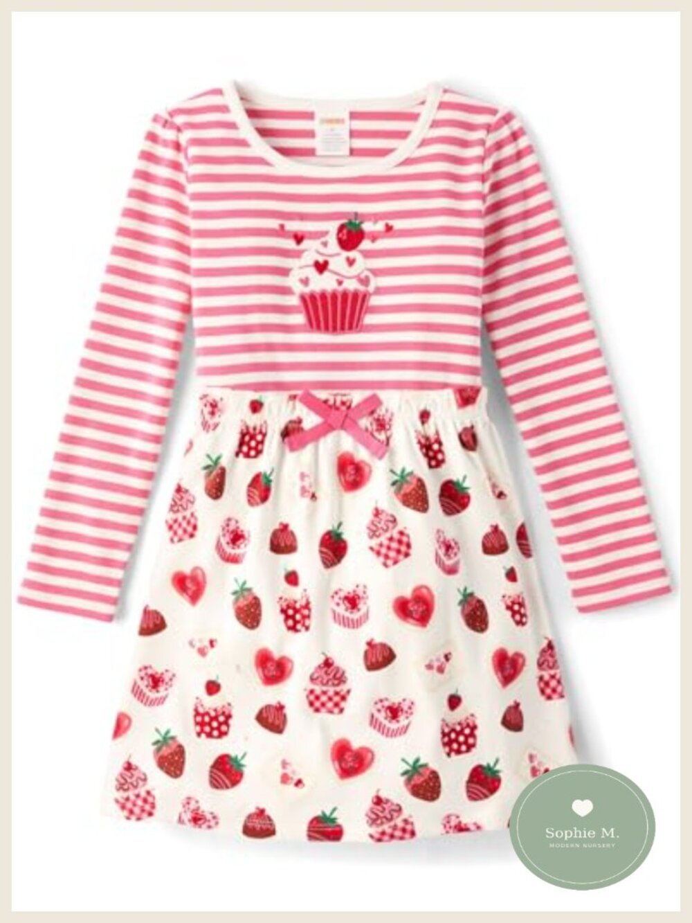 Girls Long Sleeve Fit and Flare Dress Cotton